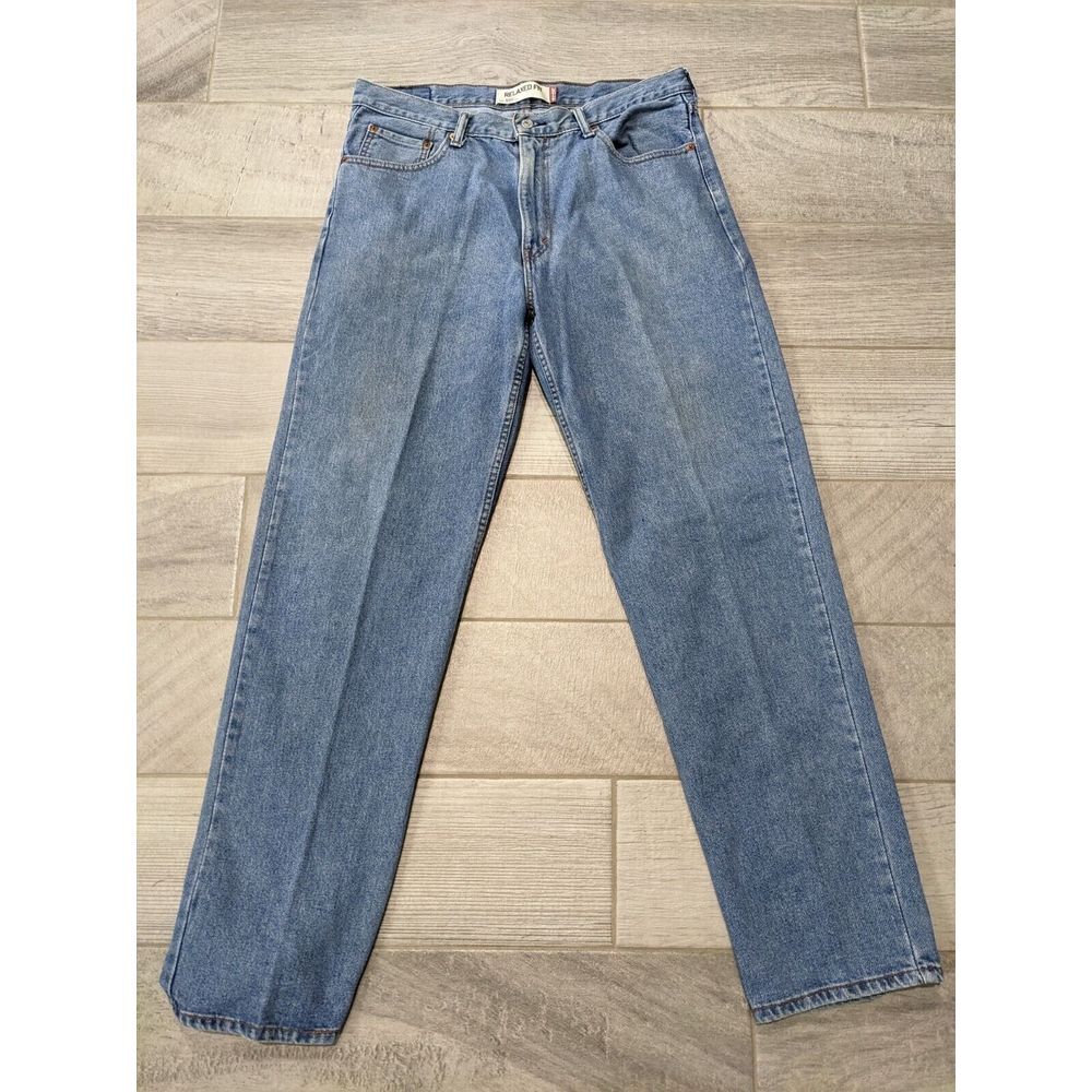 Levis 550 Jeans Men 36x34‎ Medium Wash Relaxed Fit Tapered Leg Banner Tag